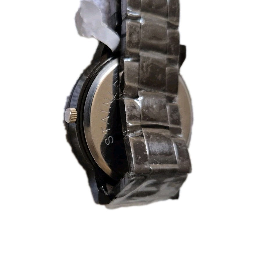 Geometric Designed JWH Black/Gold Tone Faceted  Watch10