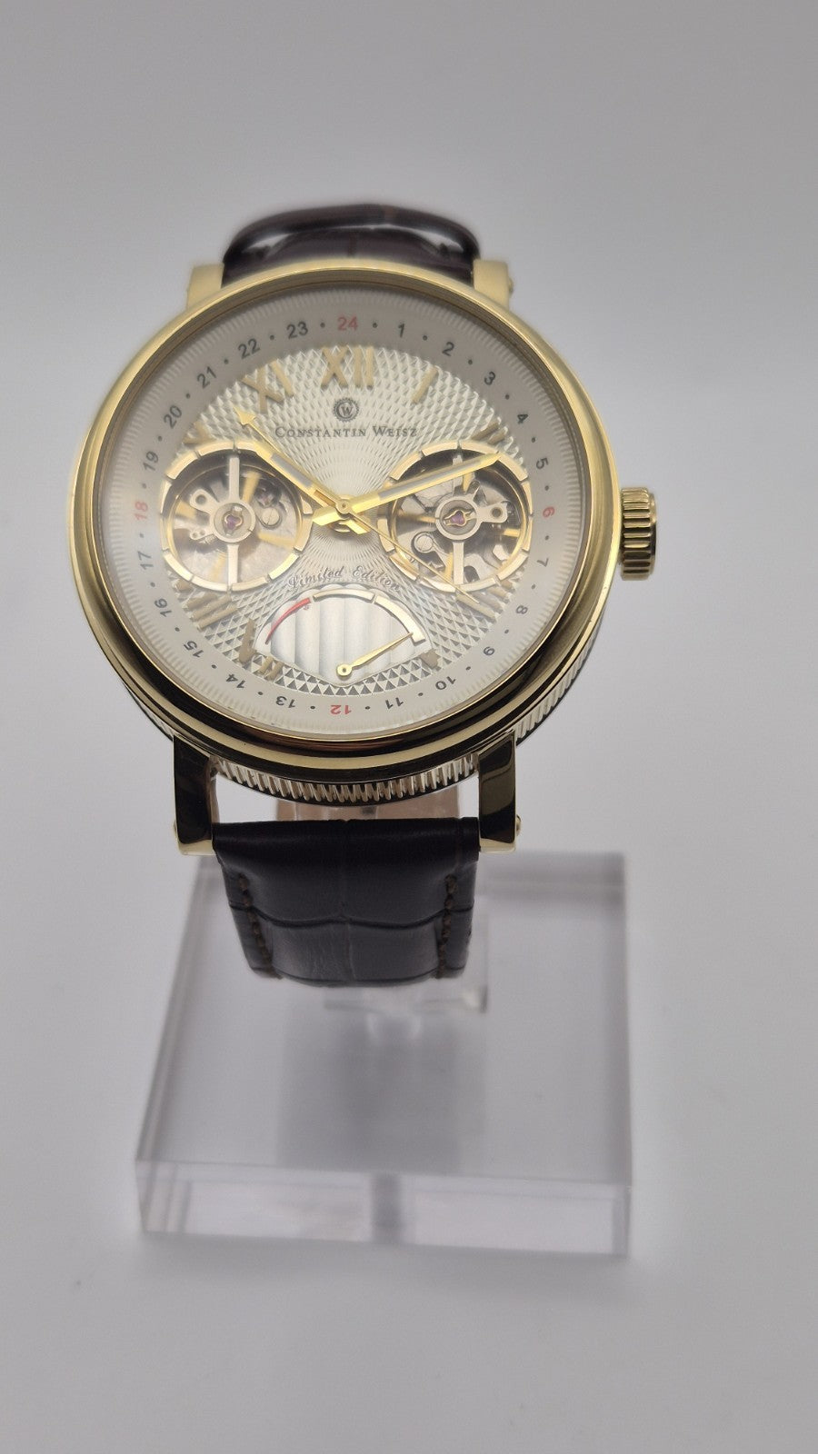 CONSTANTIN WEISZ LIMITED EDITION WRIST WATCH FEATURING A A GOLD PLATED CASE WITH0