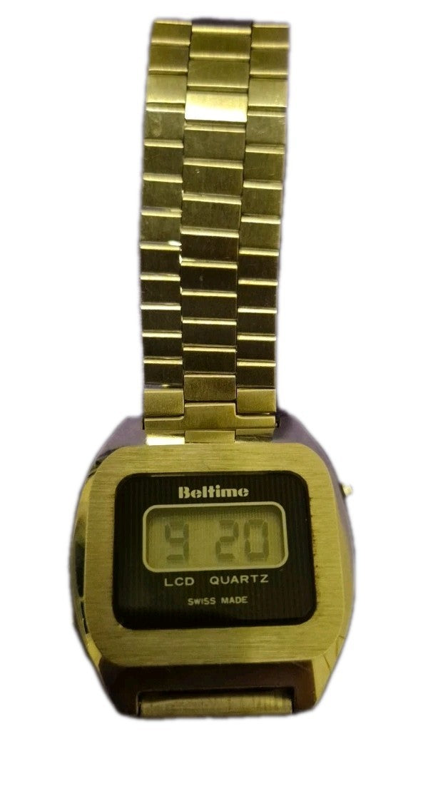 Vintage Men's LCD Quartz Beltime Watch Co. LTD 1980's Working . Excellent...4