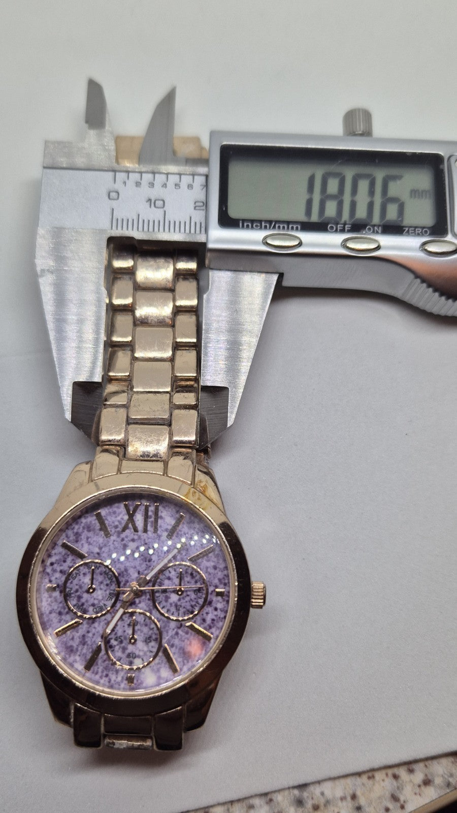 Rose Gold Tone Round Case Link Stainless Steel Band Watch10