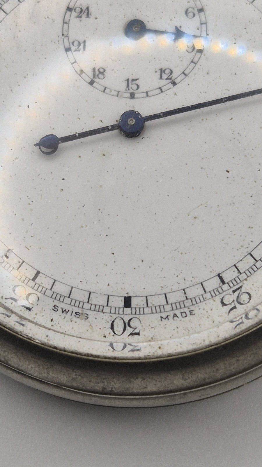 Stauffer & Co. split seconds military pocket stopwatch, signed SS&Co, Serial...2