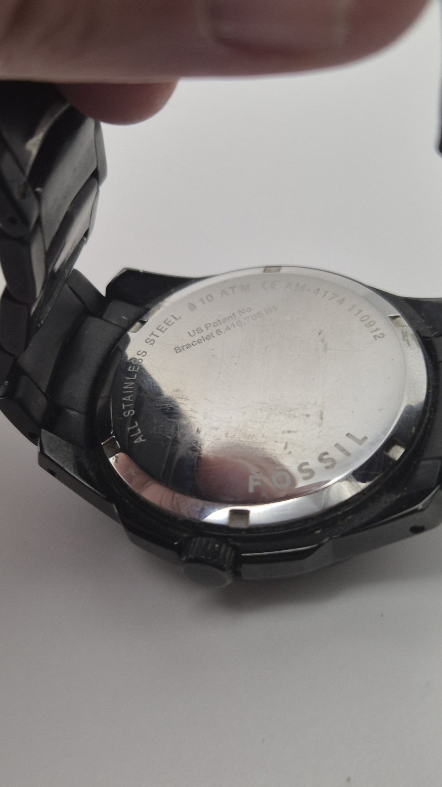 Fossil Men AM4174 Fashion Date Black Stainless Steel Quartz Watch8