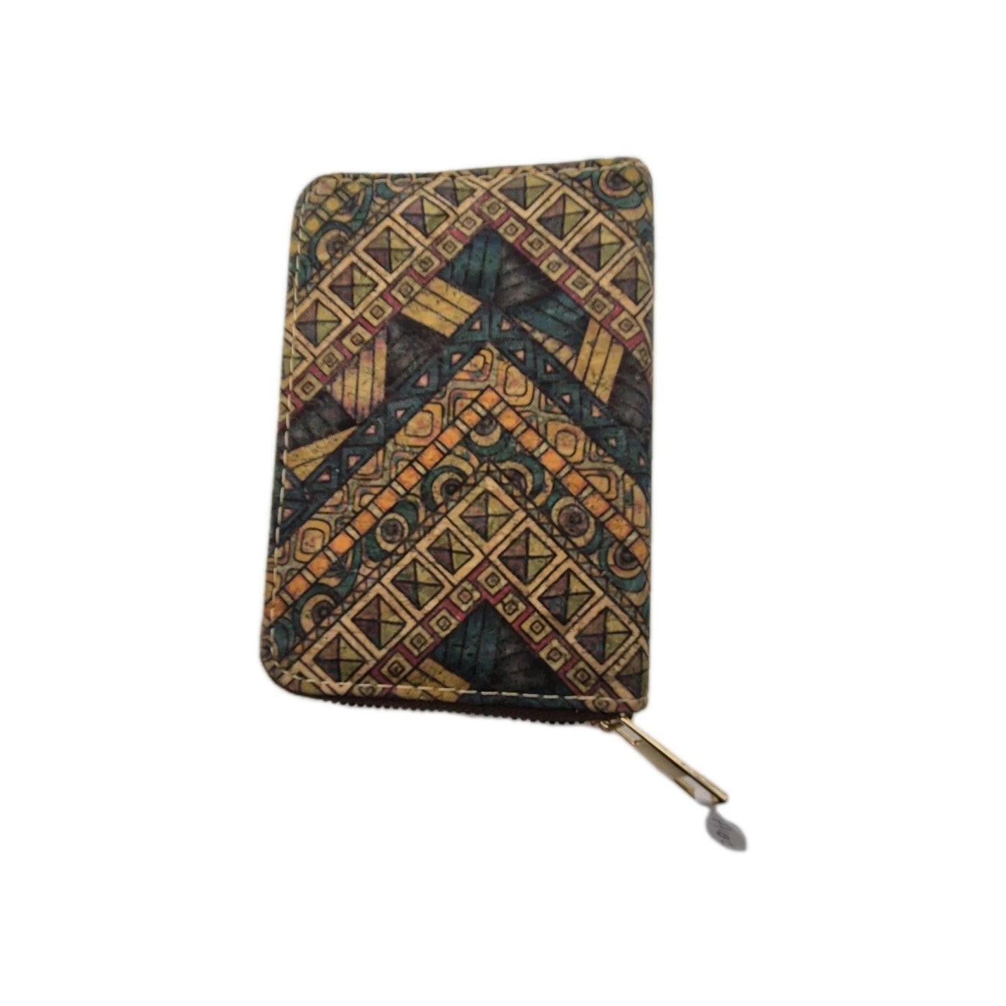Cork wallet/purse with a colorful geometric pattern1