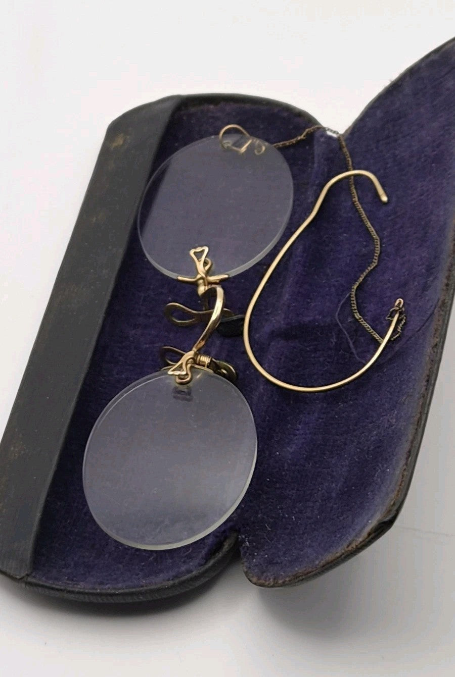 Vintage Glasses Spectacles Pince Nez 1900s Antique Gold Tone2