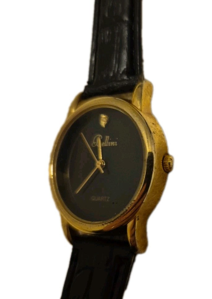 Gold Coloured Black Faced BELLINI Ladies Quartz Watch1