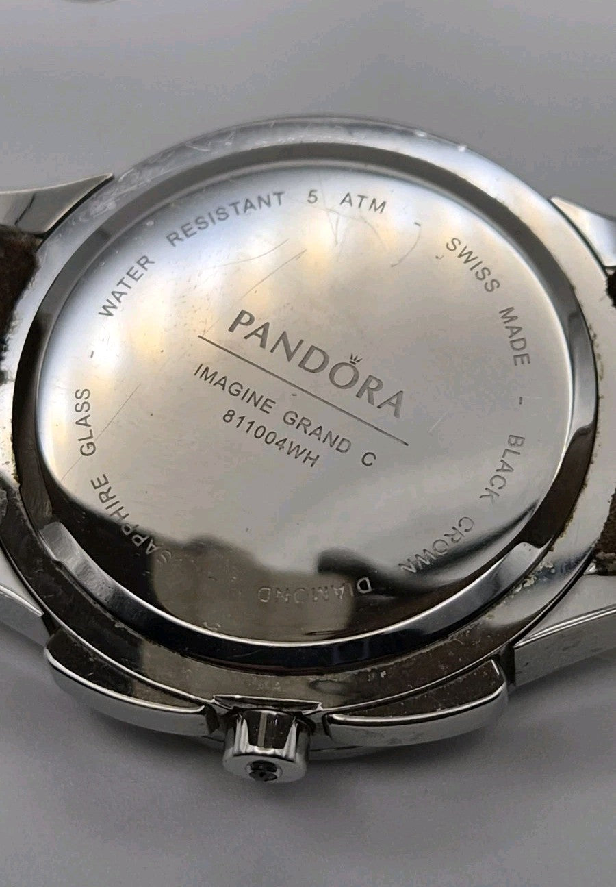 Genuine Pandora Watch Imagine Grand C Silver/White with Ceramic Bezel - 811004WH15