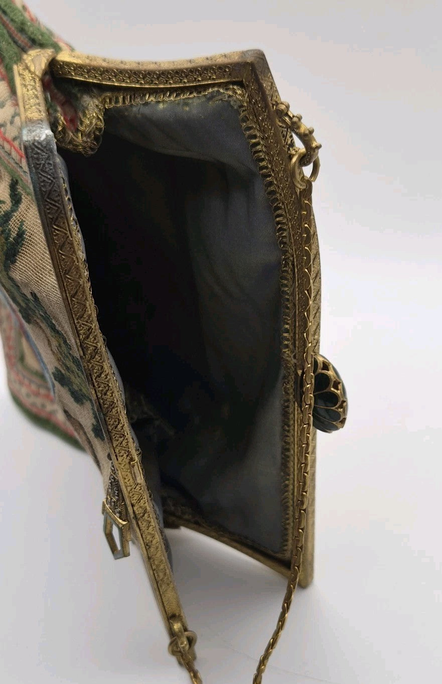 Antique needlepoint or petit point tapestry handbag4