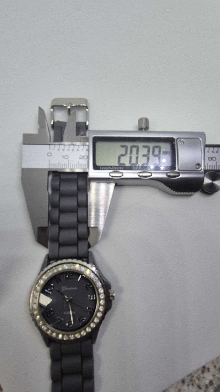 Geneva Grey & Silver Tone Rhinestones Ladies Watch with Silicone Band Costume...12