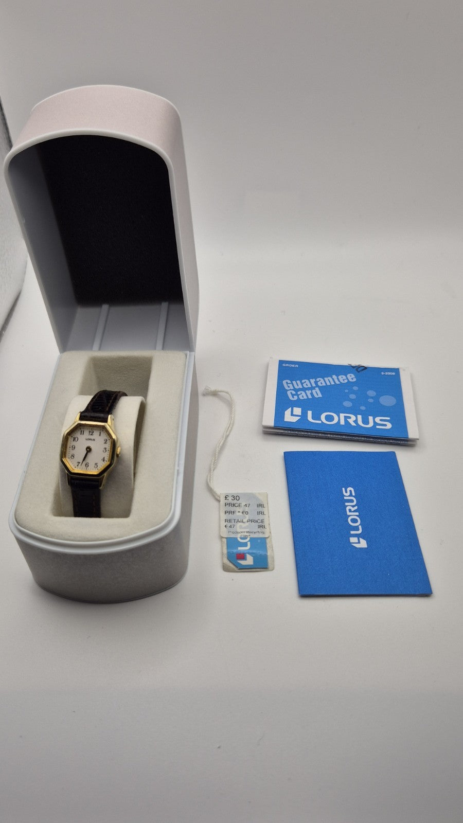 Ladies Lorus Octagonal Watch With Dark Brown Strap3