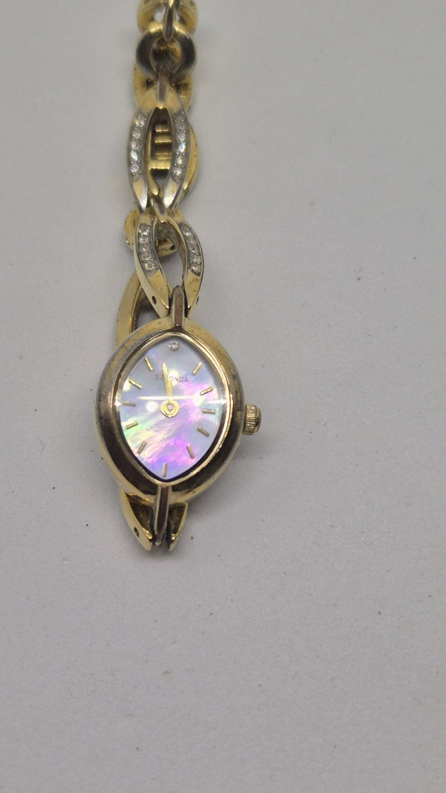 Ladies  Sekonda Teardrop Face Gold Strap Watch1