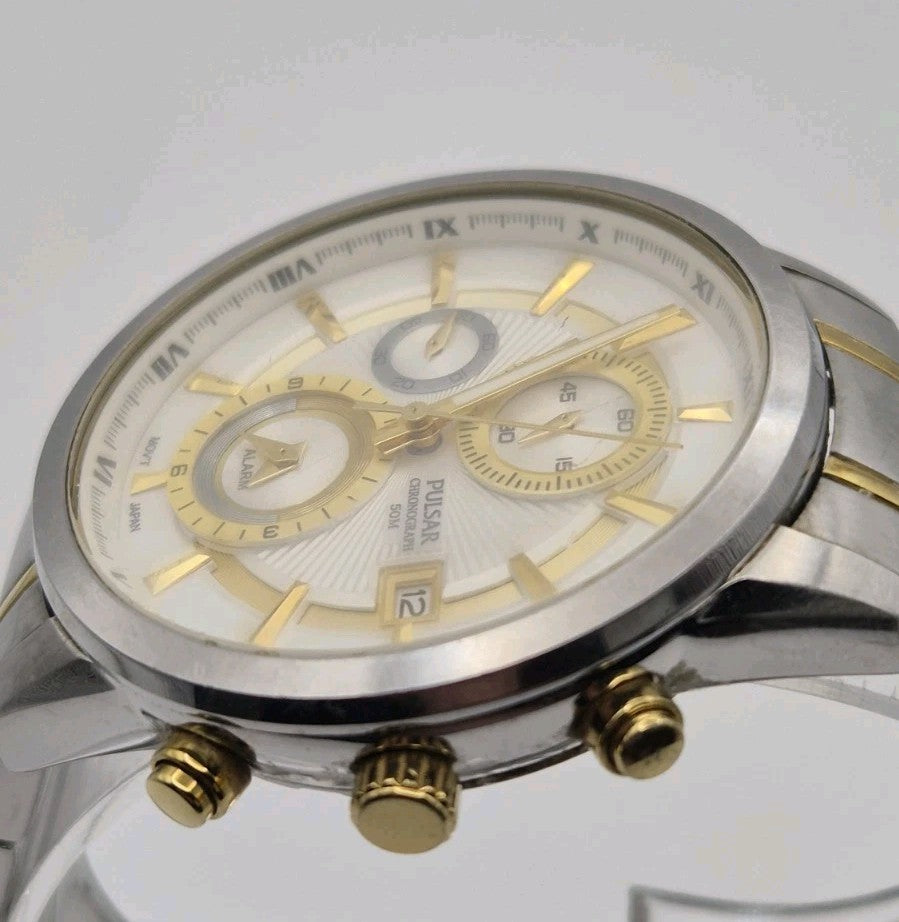 Pulsar YM62 X214 men's quartz chronograph wristwatch0