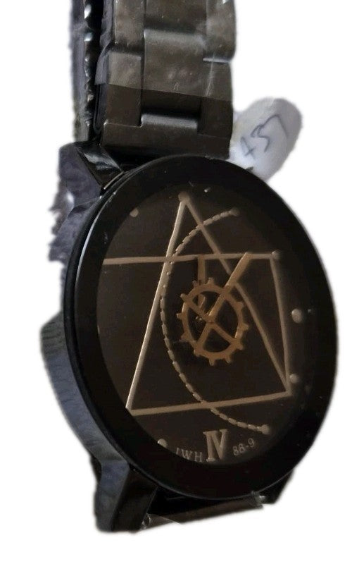 Geometric Designed JWH Black/Gold Tone Faceted  Watch3