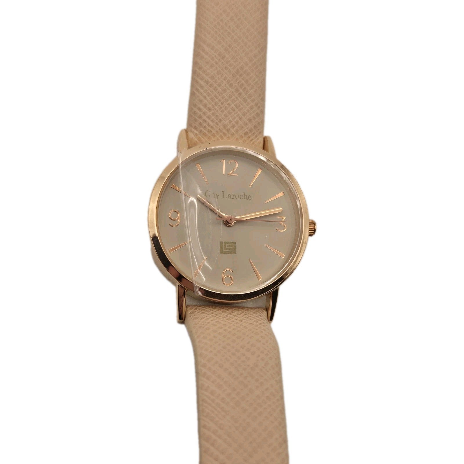 Ladies Guy Laroche Rose Gold/Blush And Matching Necklace1