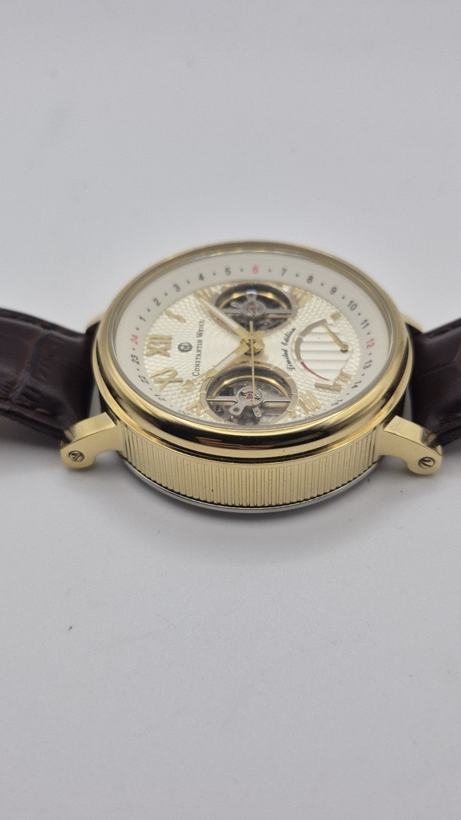 CONSTANTIN WEISZ LIMITED EDITION WRIST WATCH FEATURING A A GOLD PLATED CASE WITH18
