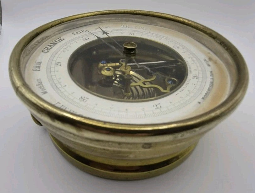 antique brass barometer byA. Robertson & Son, Wick7