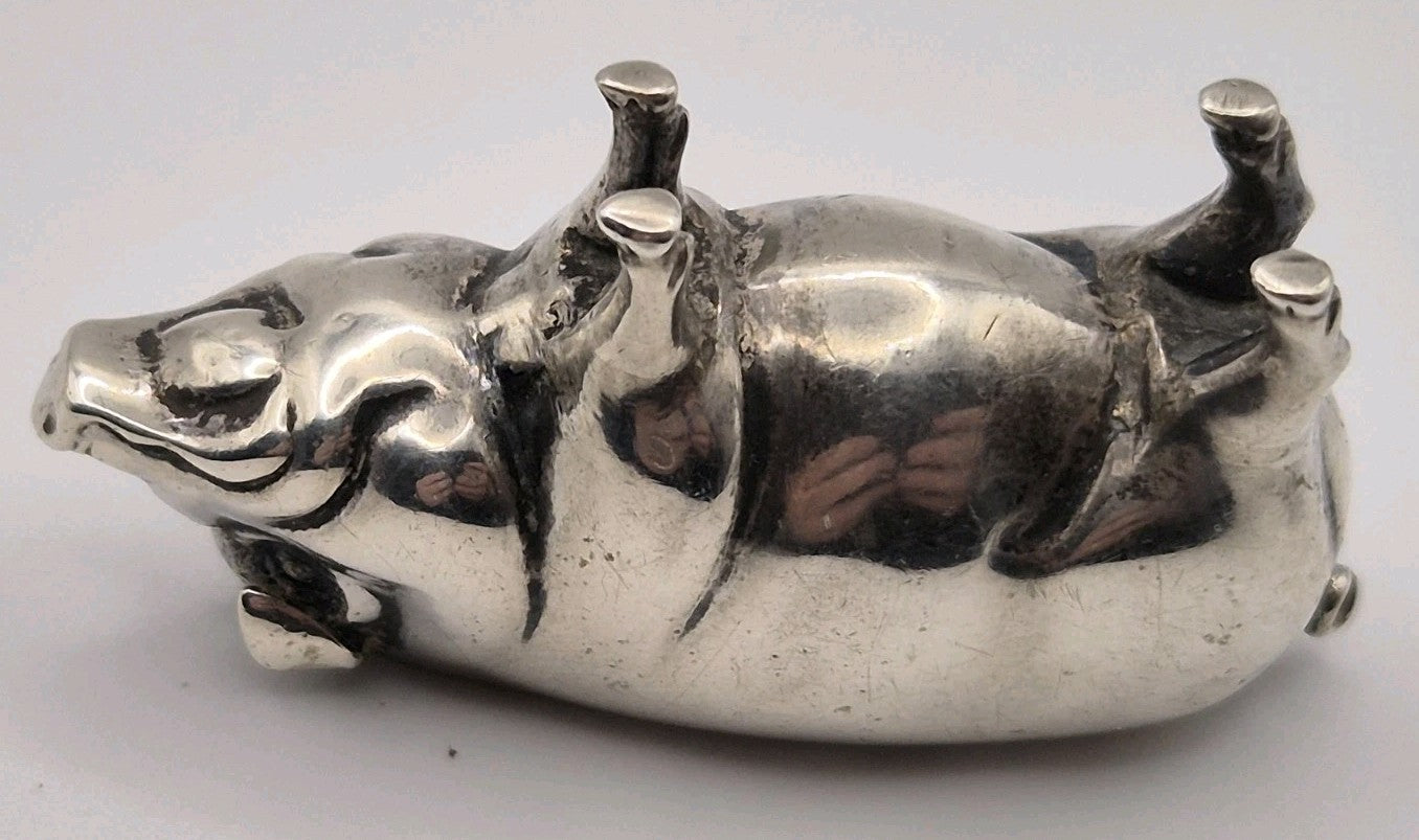 Antique Silver Pin Cushion Form Of A Pig Birmingham9
