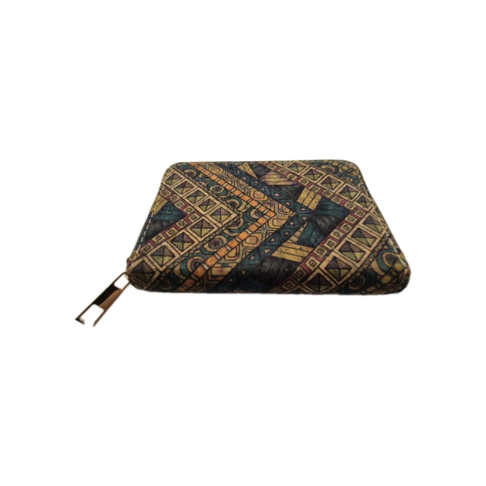 Cork wallet/purse with a colorful geometric pattern3