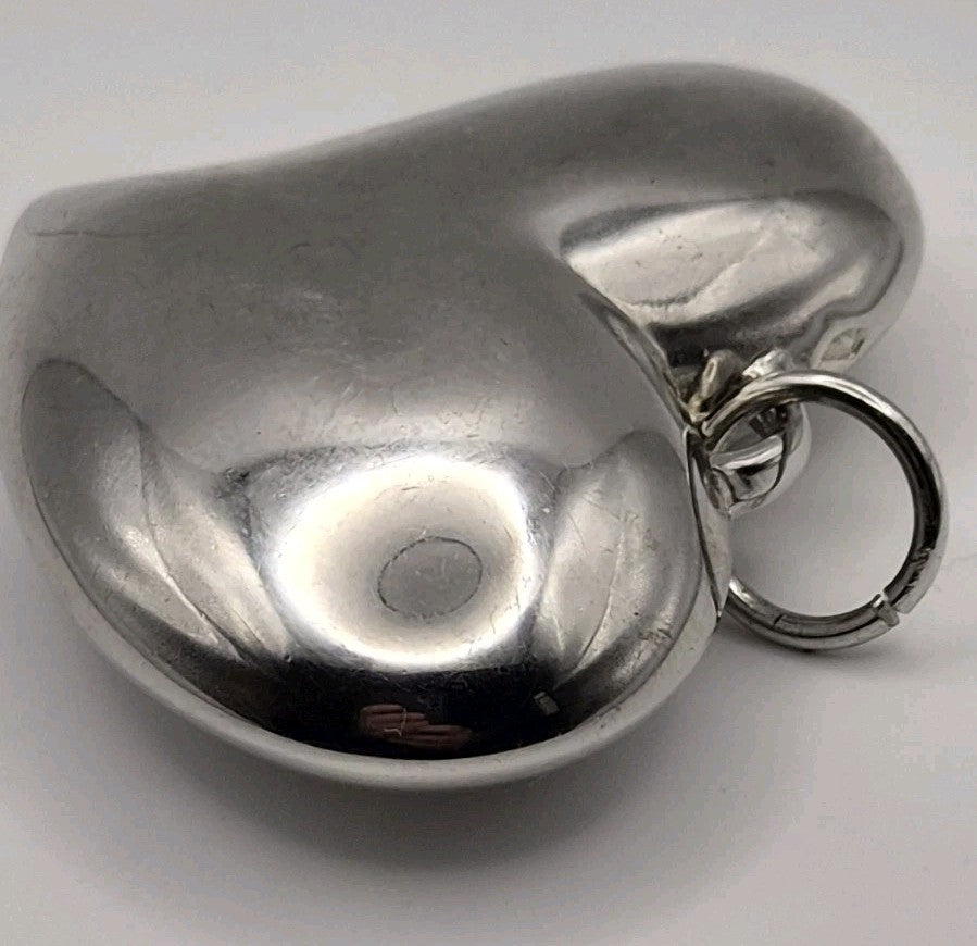 Vintage Silver Puffy Heart Charm Pendant4