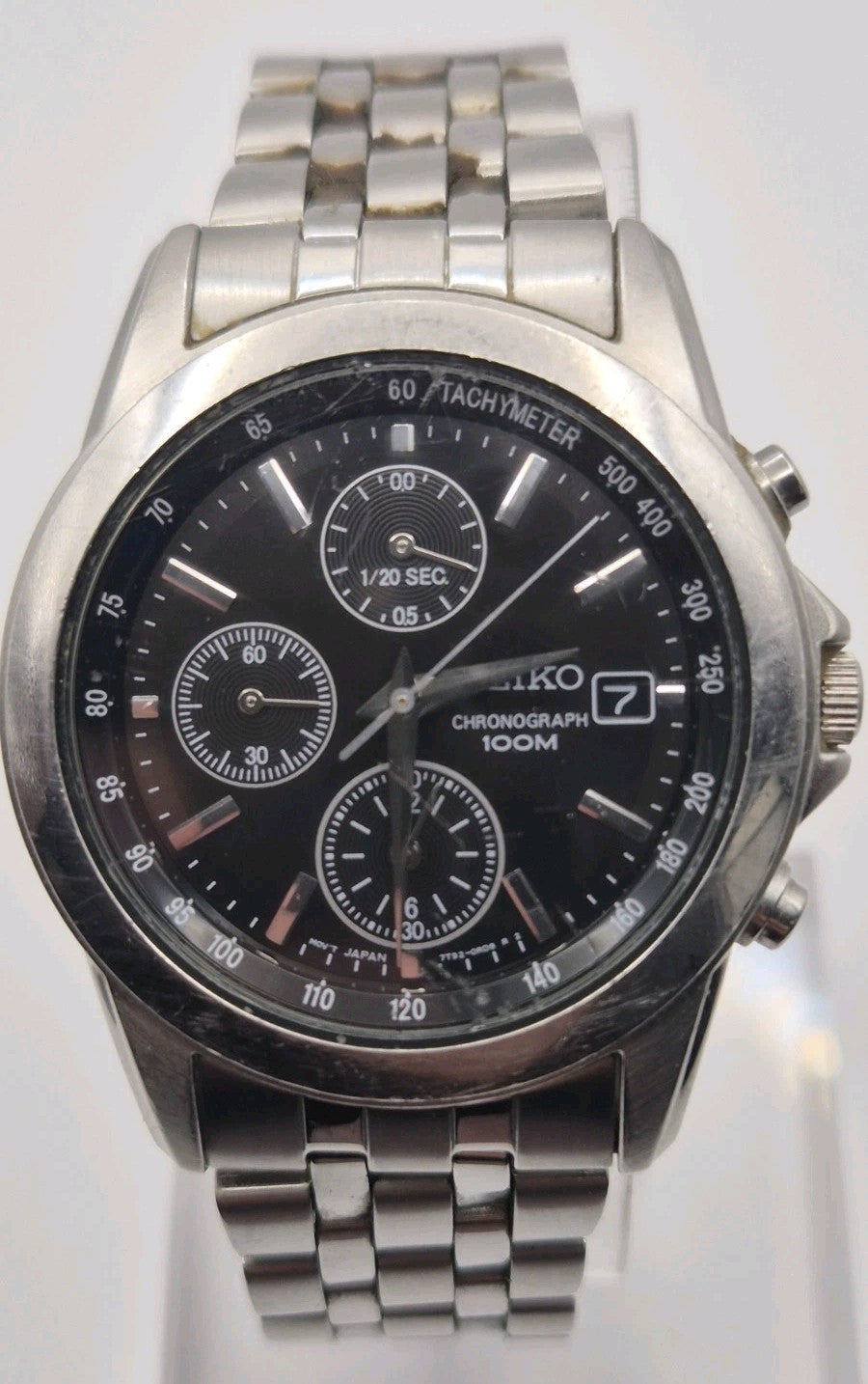 Seiko Chronograph 7T92 0LH0 Black Dial Tachymeter Quartz Men's Watch6