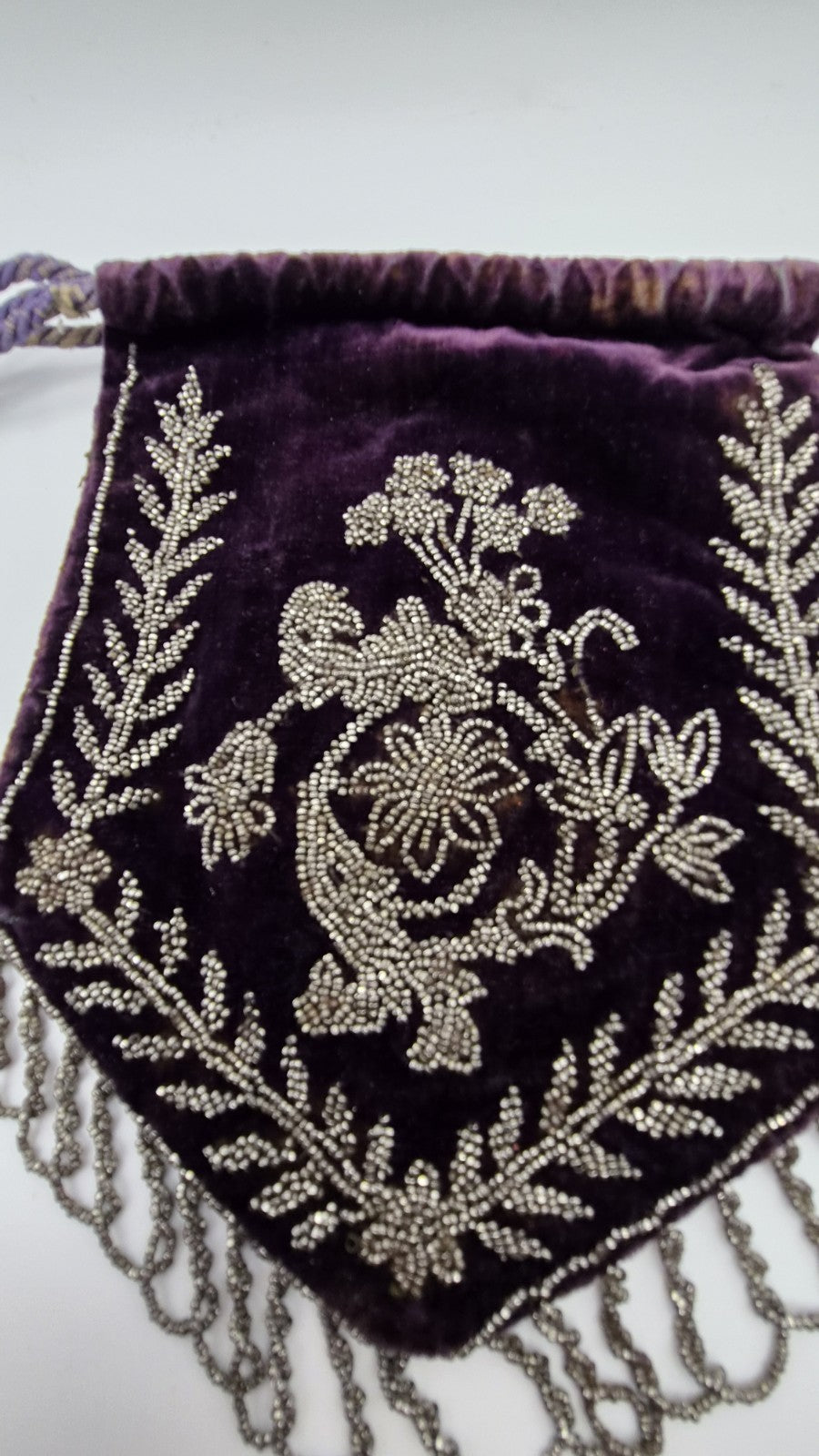 antique Victorian drawstring reticule3