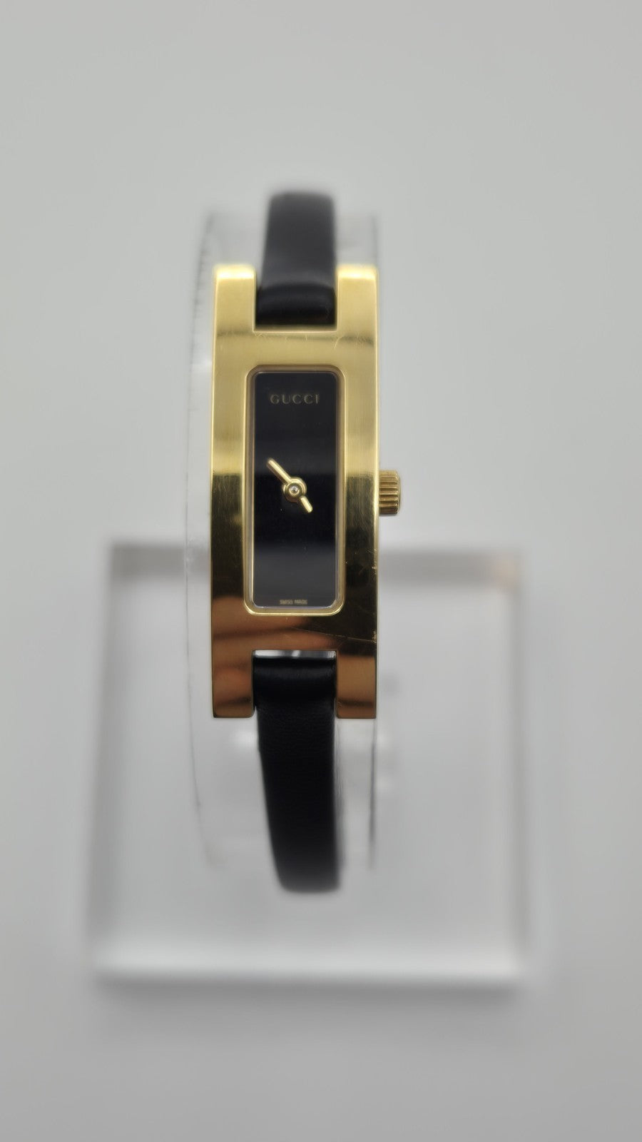 Gucci 3900L Gold Black Qz Women's Watch Vintage Used Working0