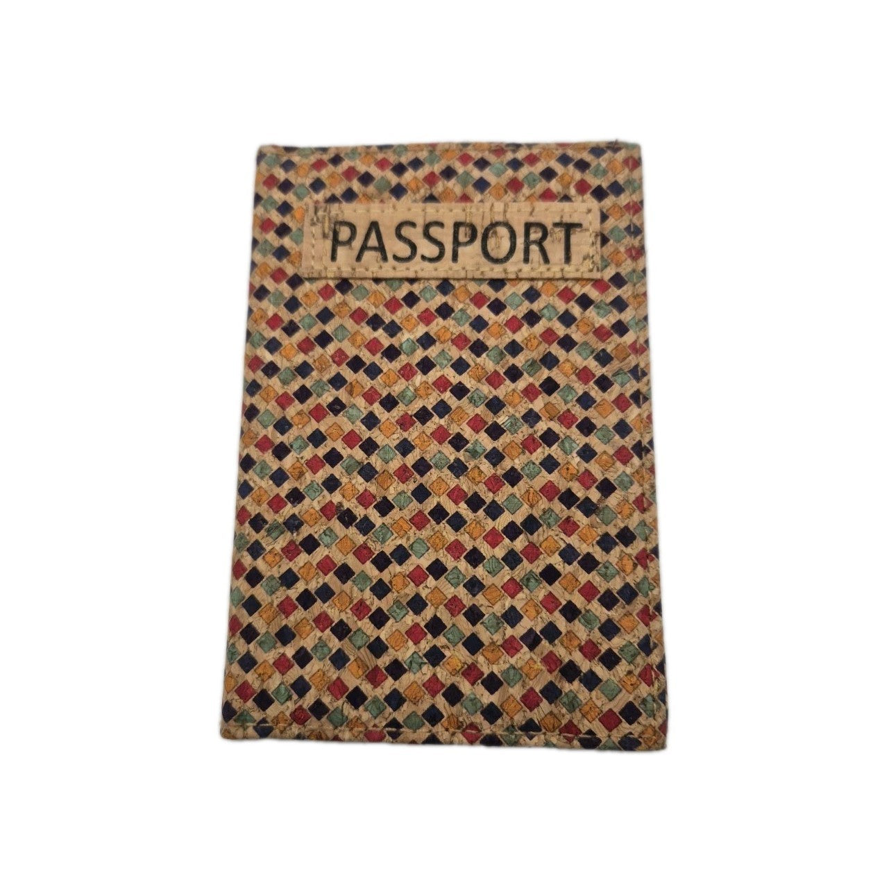 Cork passport holder with a geometric pattern0