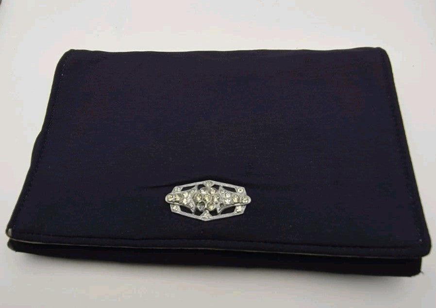 Vintage  1940s British Evening Clutch Bag With Mirror And Purse0