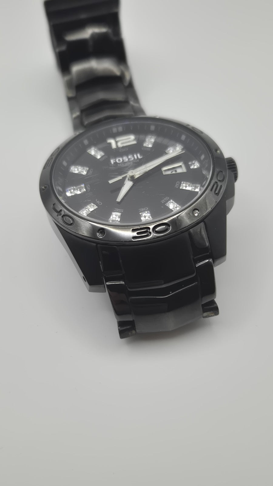 Fossil Men AM4174 Fashion Date Black Stainless Steel Quartz Watch1
