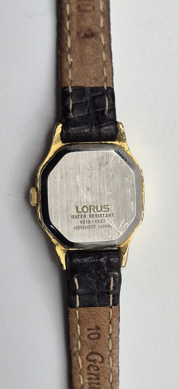 Ladies Lorus Octagonal Watch With Dark Brown Strap14