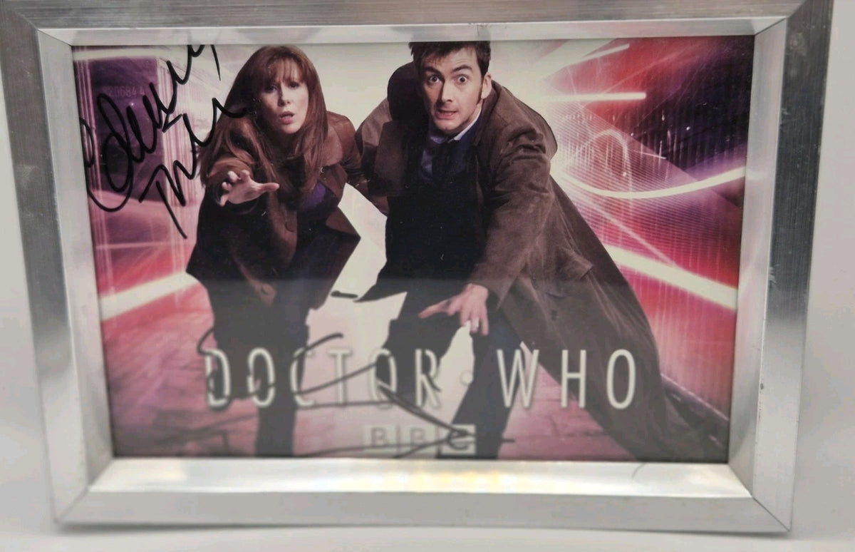 Framed promotional photograph of the Tenth Doctor (played by David Tennant) and6