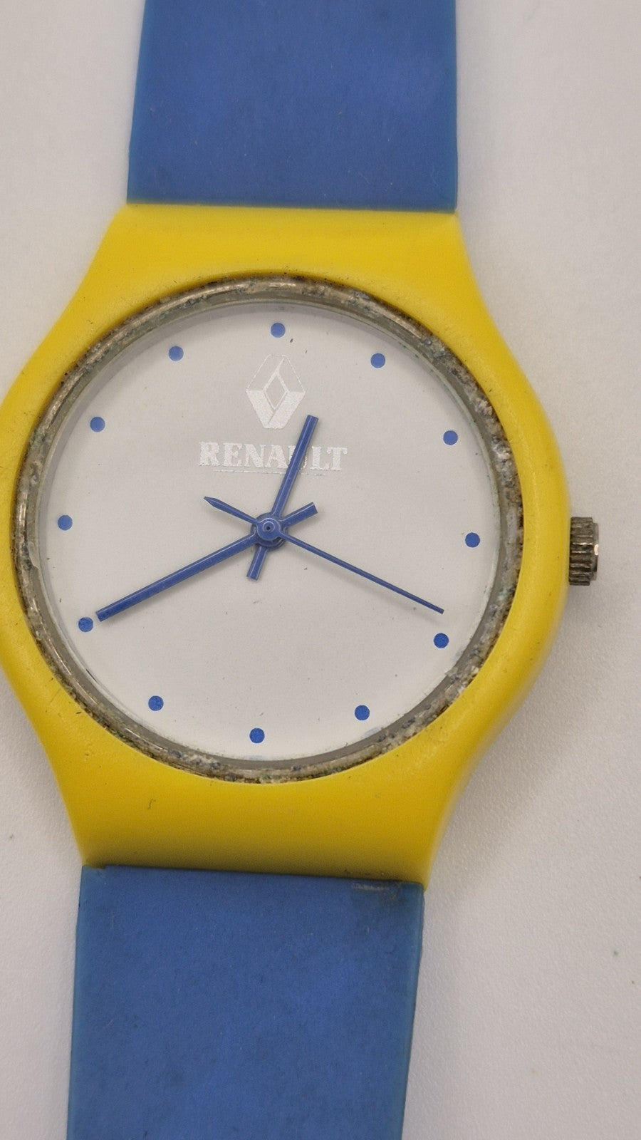 Vintage 1990s Renault Promotional Watch Quartz Rubber Strap 34mm Working0