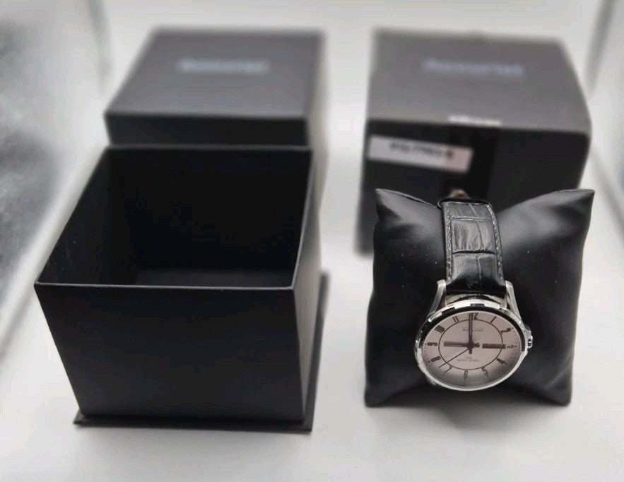 Accurist Men’s Analogue Day/Date Quartz Black Leather Strap Watch 1U05 MS990W16