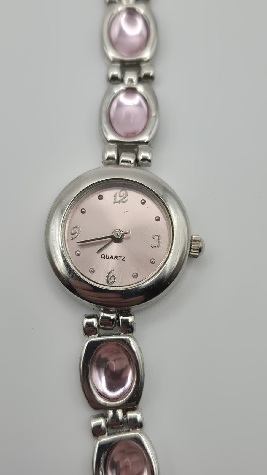 Ladies QUARTZ WRISTWATCH WITH PINK STONE STRAP AND MATCHING BRACELET IN A...3