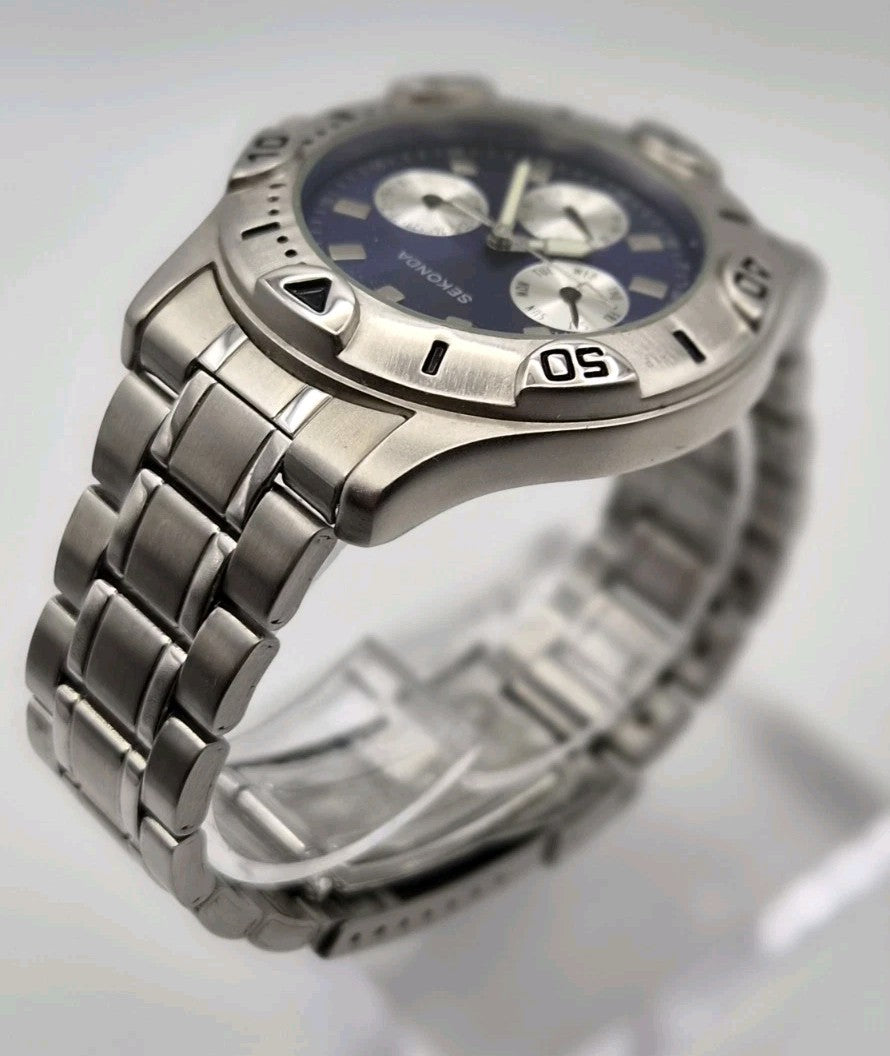 Sekonda 3592-AKV men's sports wristwatch featuring a blue dial Working12