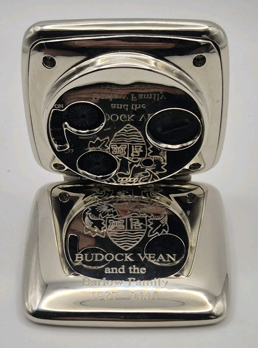 St Justin Analogue Folding Travel Alarm Clock Silver Metal3