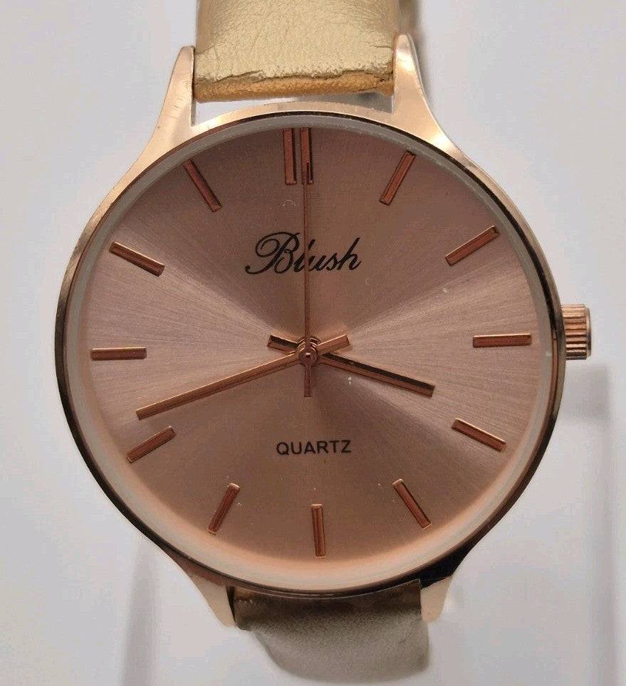 BLUSH LADIES QUARTZ WATCH Rose gold face and gold strap0