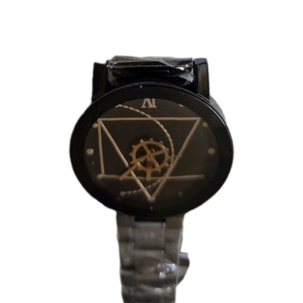 Geometric Designed JWH Black/Gold Tone Faceted  Watch4