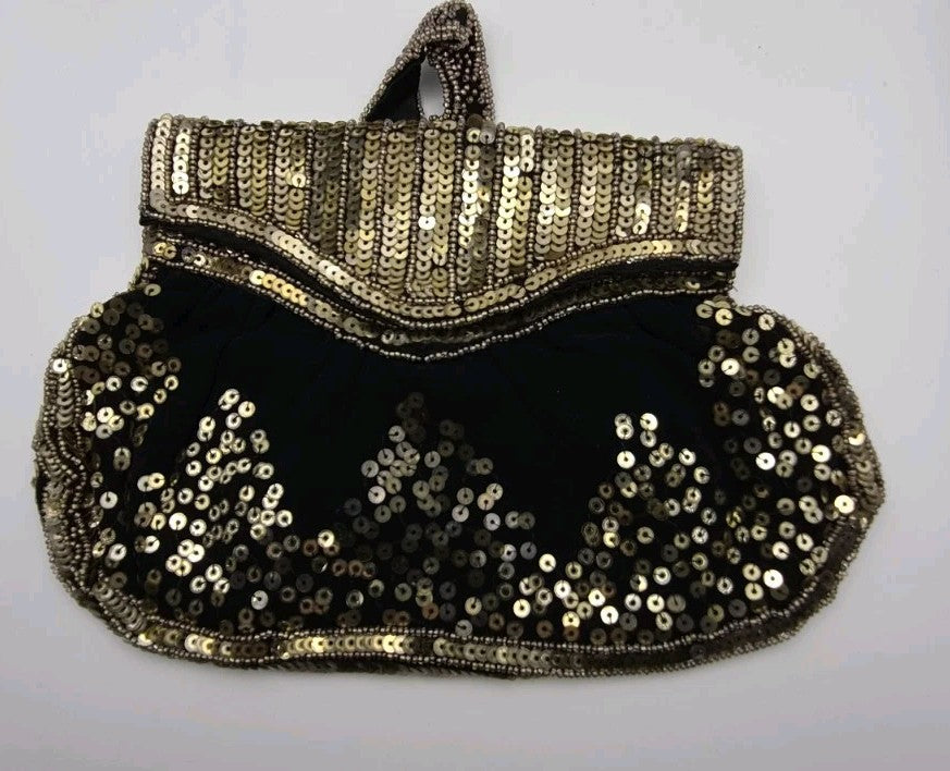 vintage Belgium Art Deco sequin evening purse0