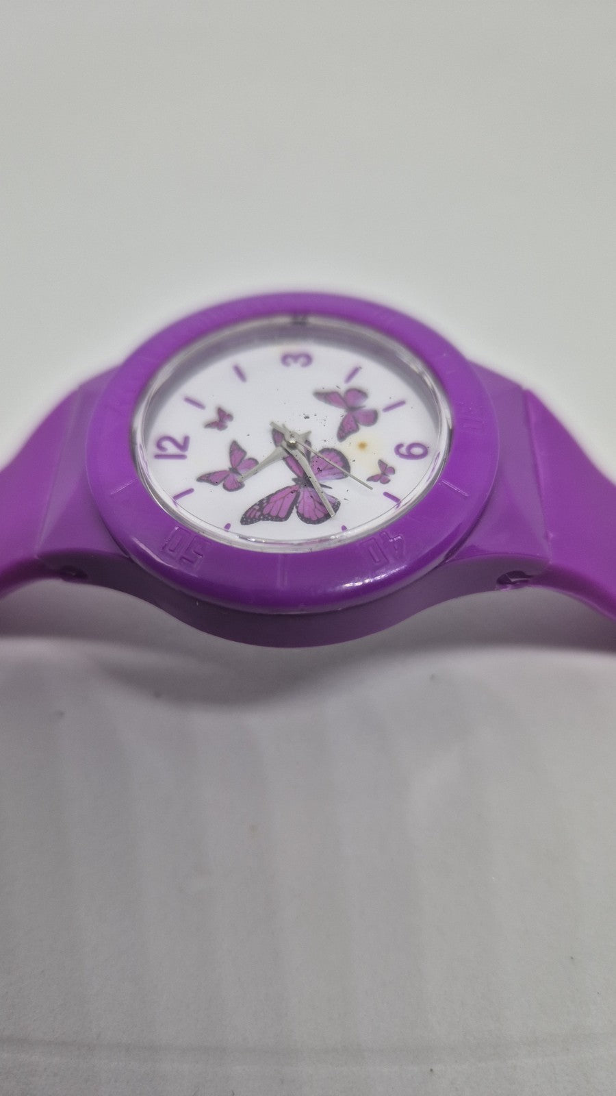Pink Silicon Rubber Strap Butterfly Dial Watch Wrist6