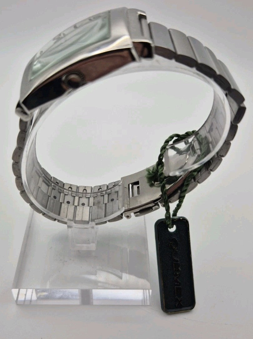 BNWT Quemex quartz Mens watch featuring a silver tone rectangular case and...6