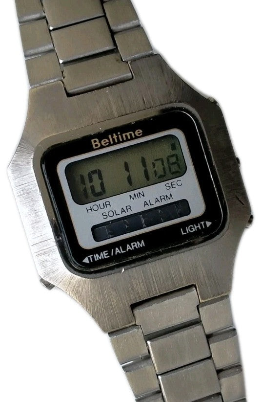 Beltime Model 9196304 SHC Solar Battery Vintage Original Digital Alarm Watch0