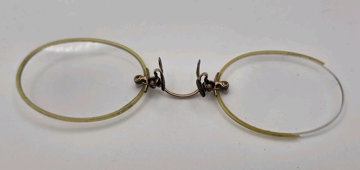Vintage Glasses Spectacles Pince Nez 1900s Antique Gold Tone5