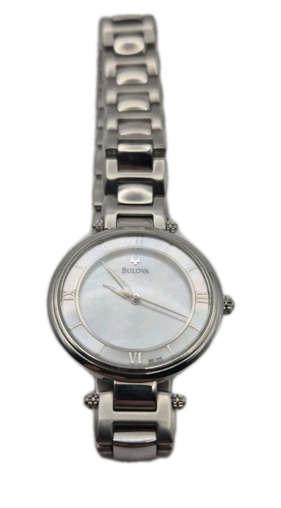 Ladies Bulova Dress Watch 96L185 Pearl Dial Steel 2