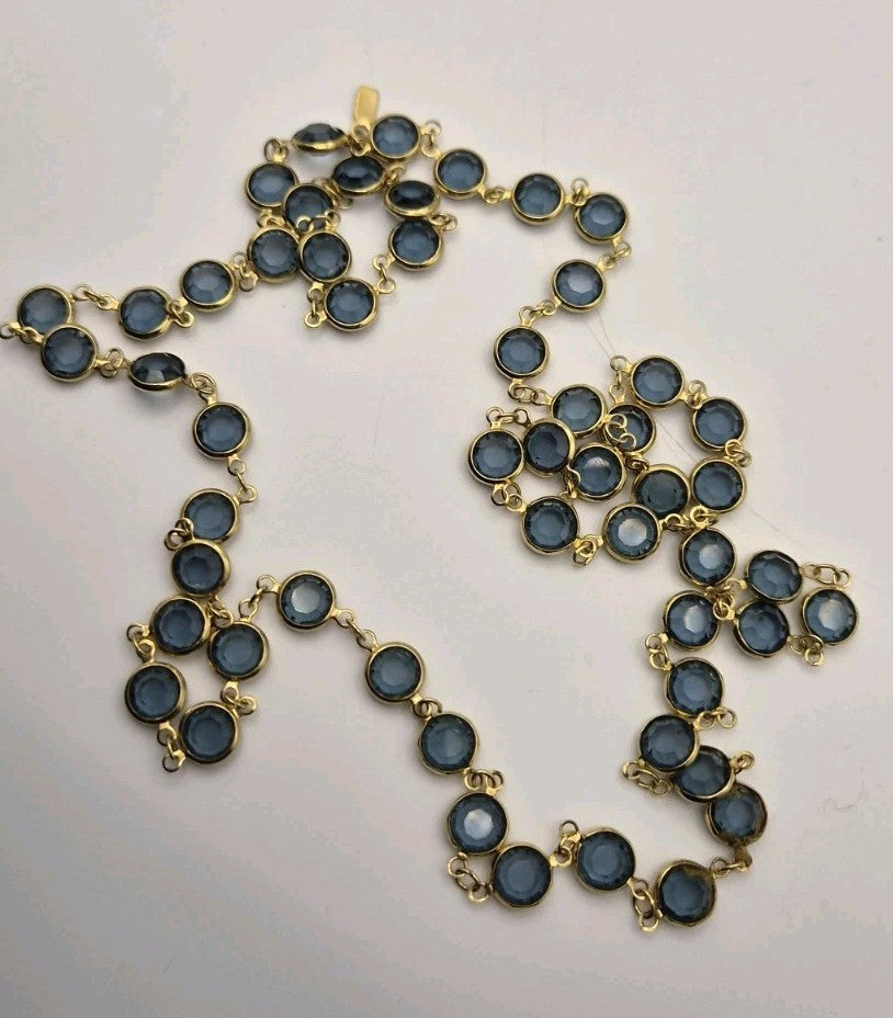 vintage Swarovski crystal station necklace0