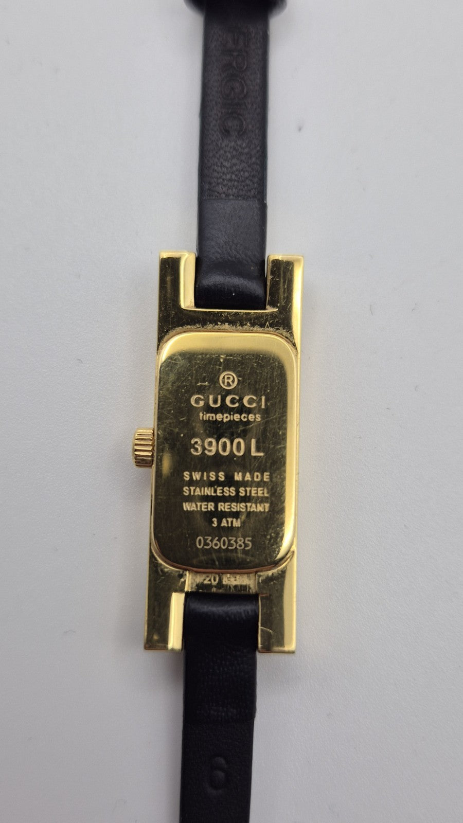 Gucci 3900L Gold Black Qz Women's Watch Vintage Used Working15