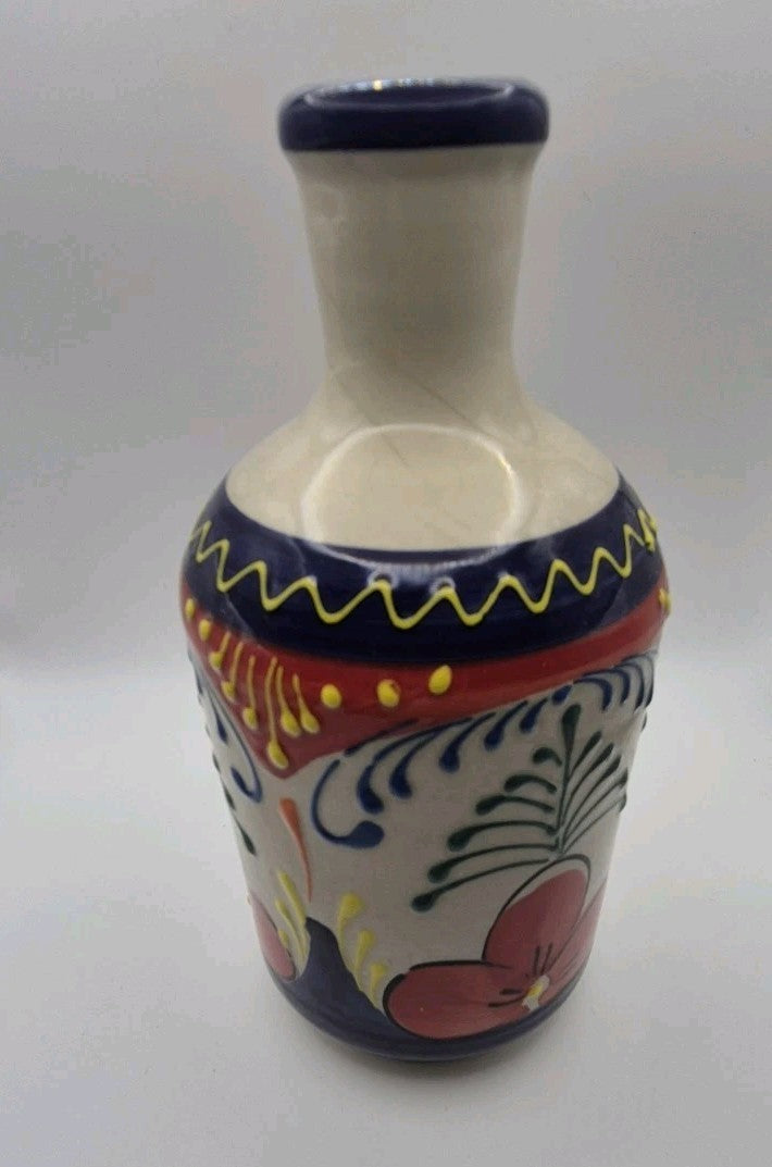 Colourful Pedraza Spain, Studio Pottery Hand Painted Ceramic Bottle2