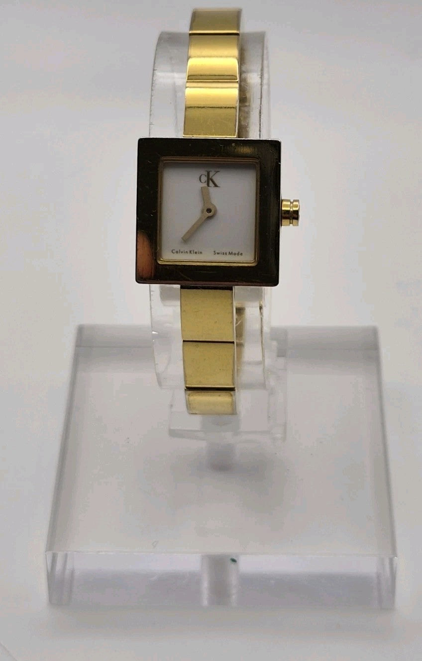 1990s Calvin Klein Swiss Made Square Quartz Watch Stainless Steel CK0