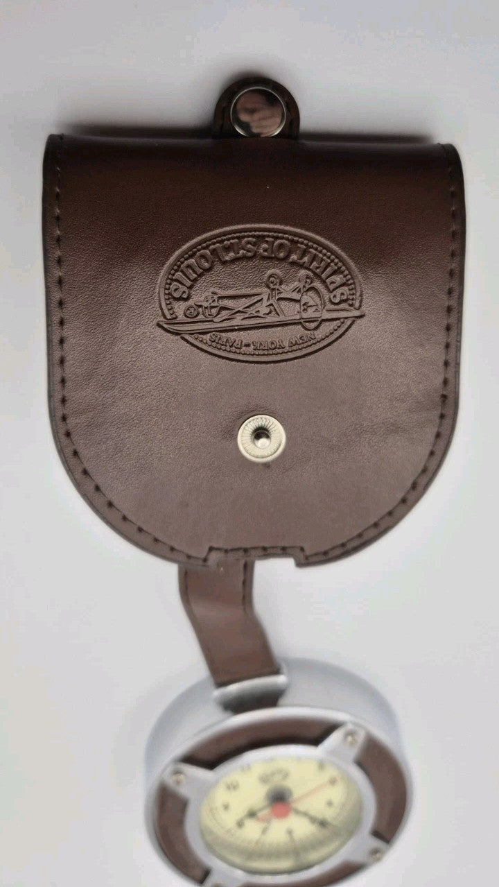 Spirit Of St.Louis Travel Leather and metal alarm clock4