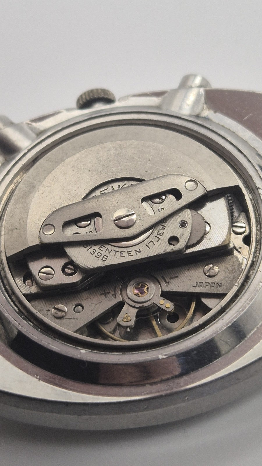 seiko 6139-6002 chronograph pogue.SILVER rare Original Dial 20