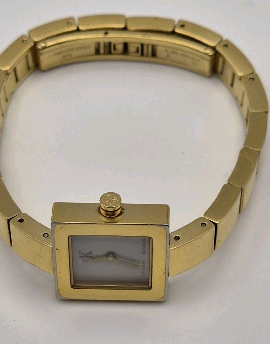 1990s Calvin Klein Swiss Made Square Quartz Watch Stainless Steel CK9